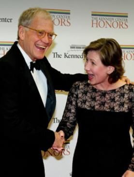 Michelle Cook ex-husband David Letterman with his current wife Regina Lasko in an event.